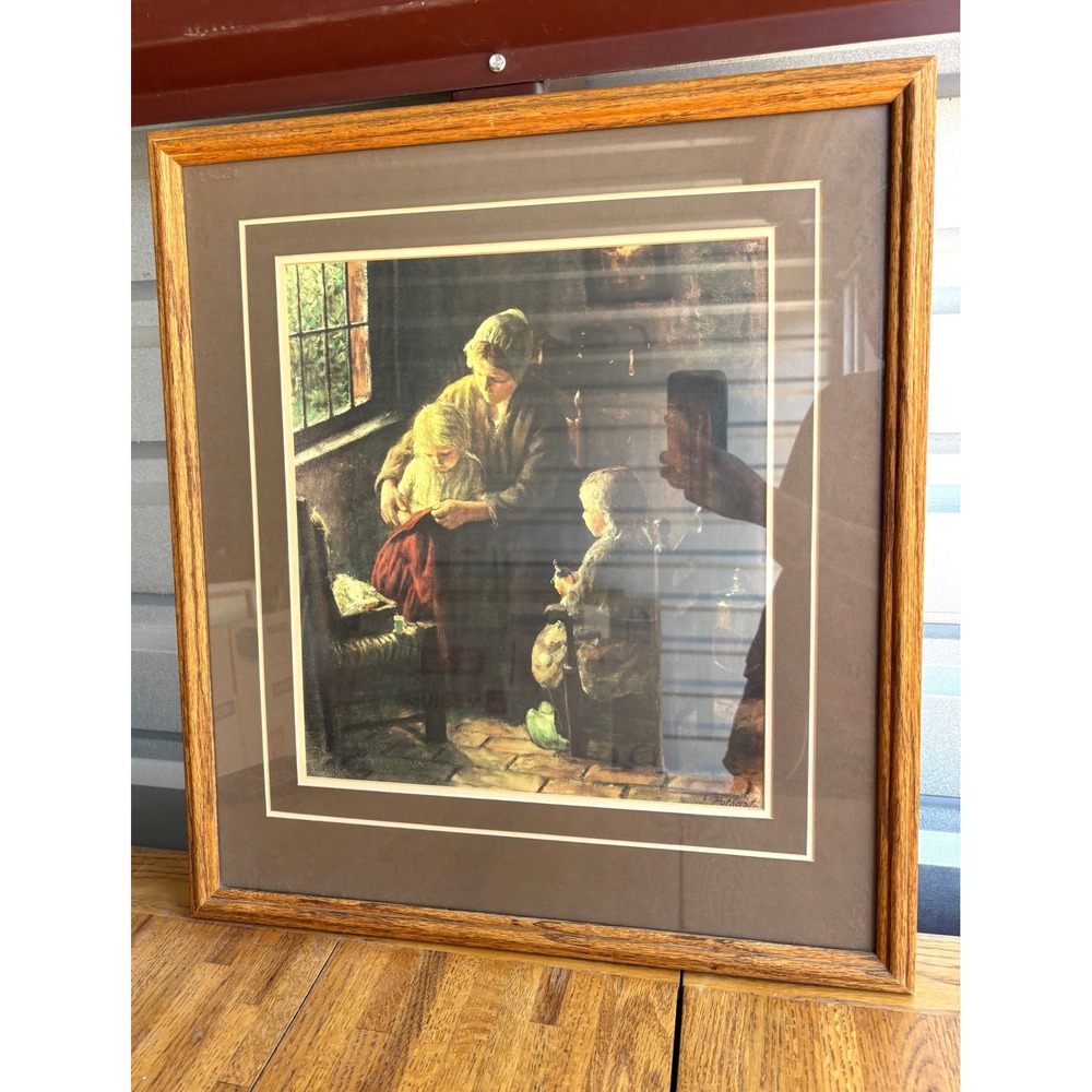 Bernard Pothast "The First Fitting" Framed Art Print Vintage Cottage Scene 22x20